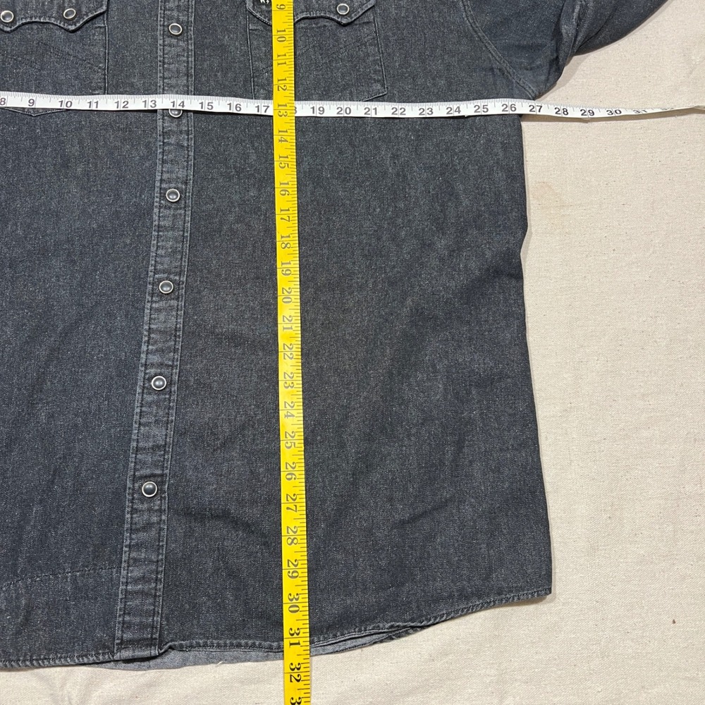 Howler Brothers Dust Up Denim Gray Pearl Snap Button‎ Western Size XXL - Picture 10 of 11